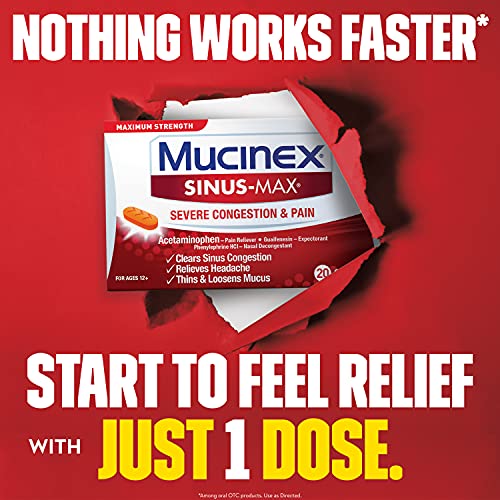 Mucinex Sinus-Max Severe Congestion Relief Caplets, 20 Count #TOP3