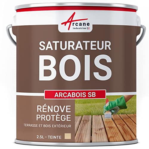 Saturateur bois pour terrasse, bardage, extérieur : Arcabois SB - 2.5 L (jusqu'à 12.5 m²) Naturel - Incolore - ARCANE INDUSTRIES