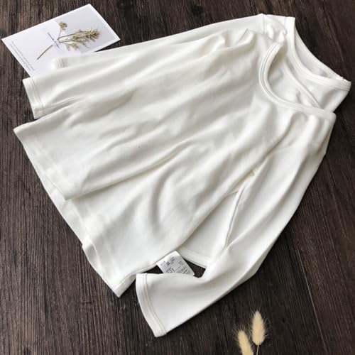 benetia Girls' Basic Long Sleeve Round Neck Cotton T-Shirt2