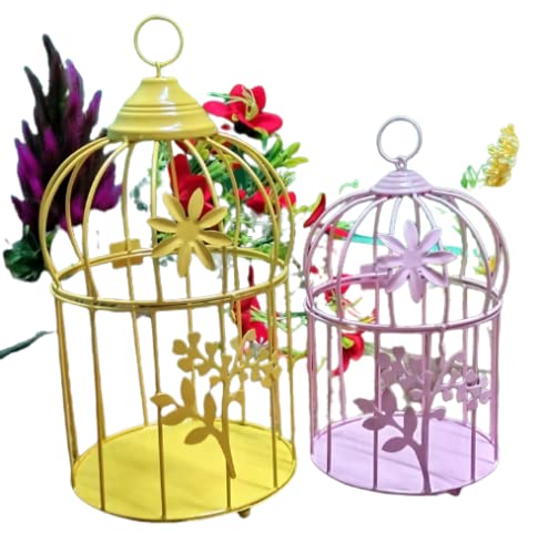 SIRAAJ&SONS™ Birds Cage Best for Love Bird Cages Parrot, Parakeet, Budgies, Cockatiel Cage Hammock Large Bird Cage with Swing Accessories (Yellow and Pink) (B09N9H642B) Amazon Price History, Amazon Price Tracker