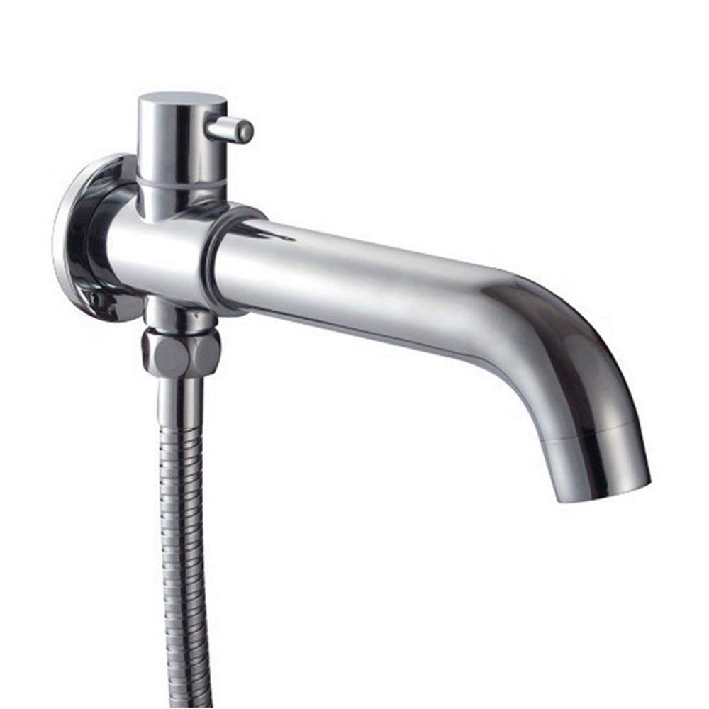Weirun Bathroom Brass Extra Long Faucet Tap Spout Filler Bathtub Shower Mixer Tub Spout with Diverter Shower Head Hose Connector,Chrome
