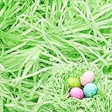 Ostergras Grün 200g aus Papier – Umweltfreundliches Füllmaterial Geschenk & Geschenkbox – Geschreddertes Papier für Ostern Grass Deko, Körbe, Nester & Verpackungen (Grasgrün)