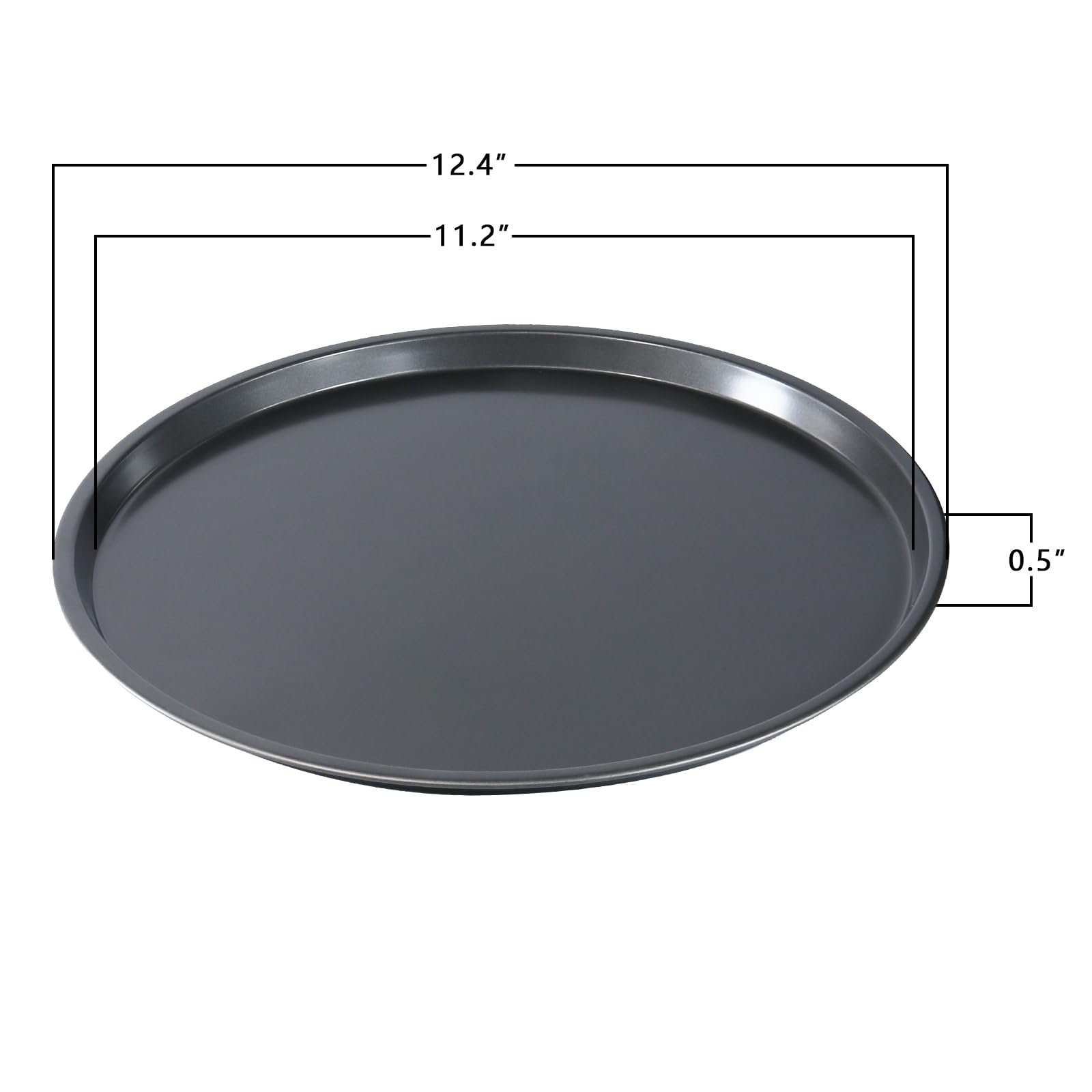 Paquete de 4 bandejas antiadherentes para hornear pizza, bandeja para hornear pizza, bandeja antiadherente para horno, apta para lavavajillas (12 pulgadas)