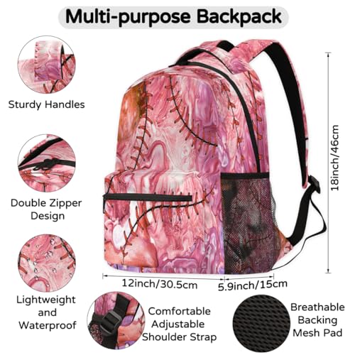Sac à dos de baseball motif marbre unique et résistant - 2