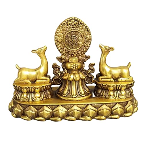 Bouddha statue 24cm bronze zodiac ornement money cornucopia sheep feng shui Ju CAI mascot