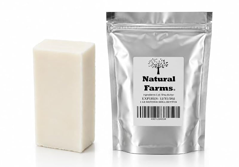 Manteiga de karité branca refinada Natural Farms, 454 g