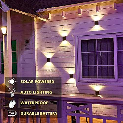 Image of KIMTENY Wall Lights Small Fence Lights Solar Powered Up Down LED Porch Light Luces Solares para Exteriores Garden Lights Outdoor Solar Landscape Lights Water (Solar Pack of 1)