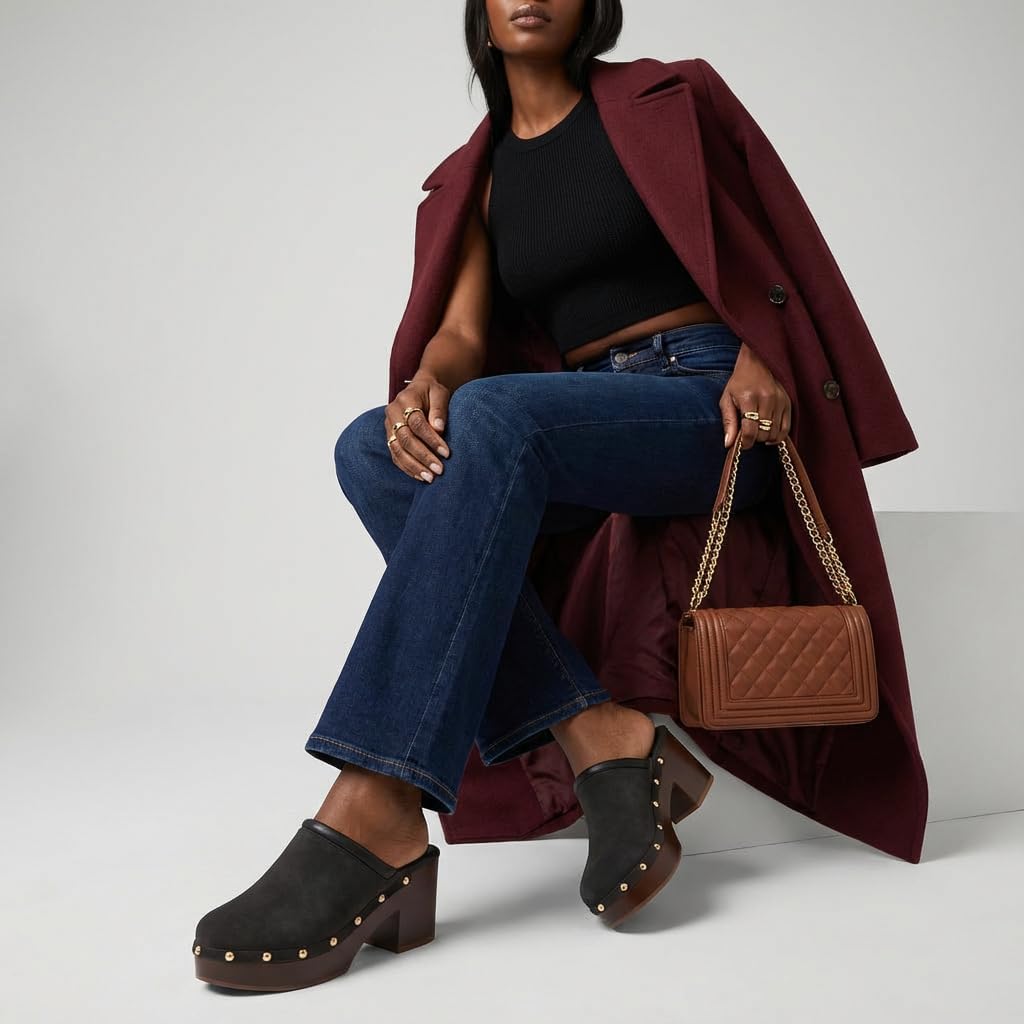 CUSHIONAIRE Women's Guest Faux Wood Clog with Memory Foam Padding, Wide Widths Available - Image 8