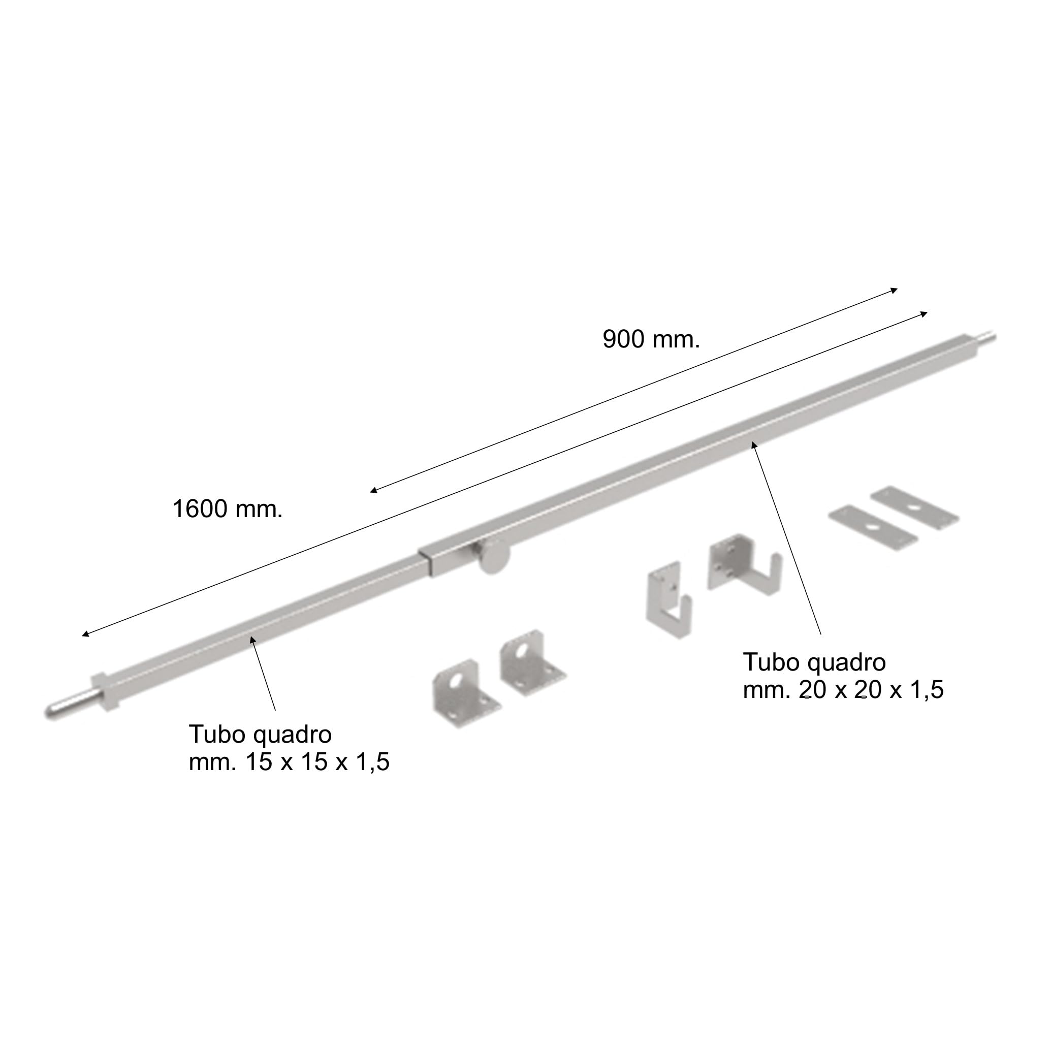 Barre anti-intrusion de sécurité – acier inoxydable 316L – extensible de 900 à 1600 mm. – anti-effraction – antivol – pour stores et stores – résistant – haute qualité – dimaccessori.com.ITALY