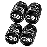 A Autoventil Kappe, Reifen Ventilkappen für Audi A1 A3 RS3 A4 A5 A6 A7 RS7 A8 Q3 Q5 Q7 R8, Auto Zubehör, 4 Stück Ventilkappen Schwarz