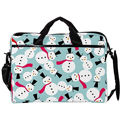 Sac ordinateur 14-15 pouces fuchsia antichoc avec bandoulière bonhomme de neige