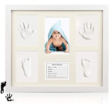 Chawho Kit De Cadre Photo Empreinte Pieds Et Main Bebe Avec Argile Souvenir Naissance De Bebe Cadre Pour La Deco De Chambre Mur 1 Cadeau Souvenir Pour Nouveau Ne Bebe Puericulture Cadres