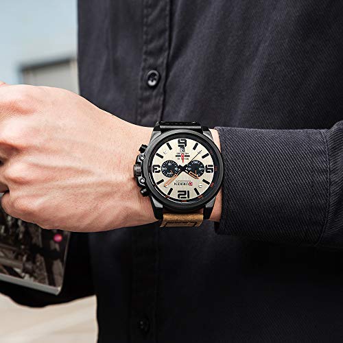 Romacci 8314 Relógio masculino Relógio de marca de quartzo Relógio de pulso Calendário Horas Minutos