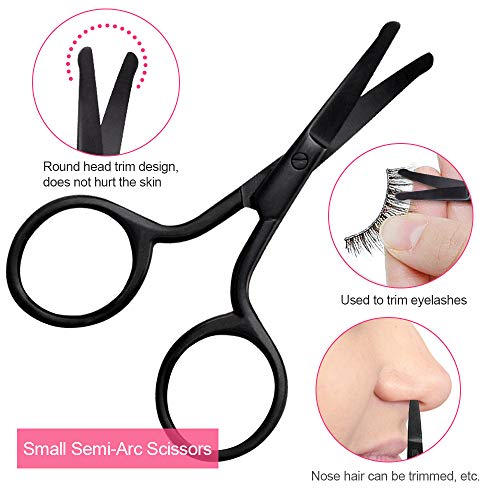 8 In 1 Eyebrow Grooming Set, Ebanku Eyebrow Razor Eyebrow Scissors Eyebrow Tweezer Eyebrow Comb Eyebrow Scraping Nose Hair Scissors Eyelash Curler False Eyelashes Applicator Tool Eyebrow Tools Kit #TOP5