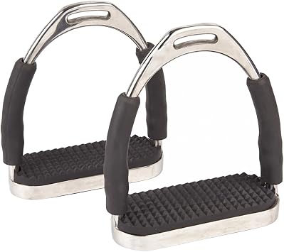 Flex Stainless English Saddle Stirrups Iron Pads Knee Ankle Stress Pain Relief