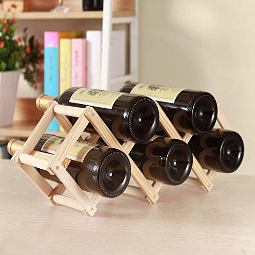 Soporte de madera plegable para 5 botellas miniatura 3