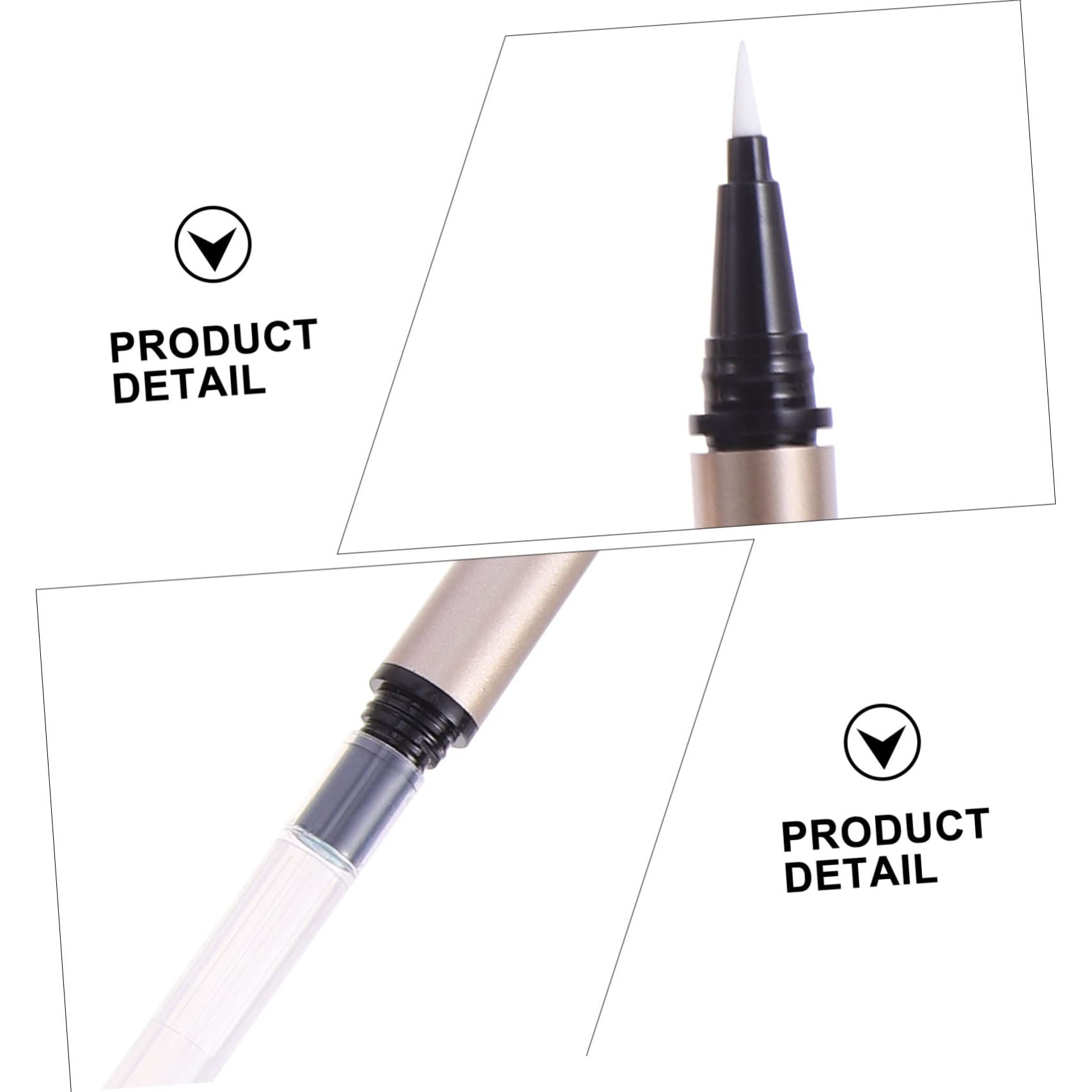 Tubo Eyeliner Ricaricabile 1ml in Plastica Oro, 5 Pezzi | Formato Compatto da 1ml, Confezione da Cinque, Adatto a Grossisti Cosmetici e Mercati, Portatile