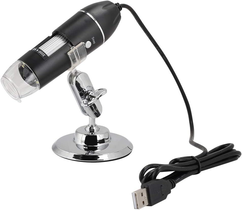 Microscopio USB, Microscopio 1600X Microscopio electrónico Cámara USB Microscopio Digital Cámara de Video 2MP 1600x1200 con 8 LED para Windows 2000/XP, Vista, 7/8/10