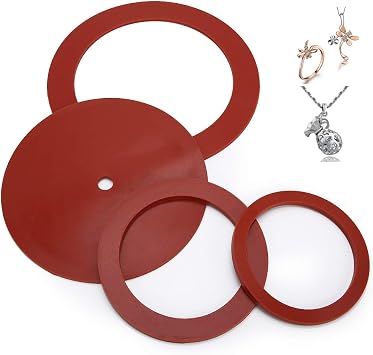 Casting Machine Gasket Set, 4-Piece Rubber Sealing Gasket Replacement Rings for Jewelry Casting Machine Tools and Repair Accessories