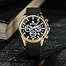 SAPPHERO Men's Watches Stainless Steel Chronograph Waterproof Quartz-Business Casual Dress Watch for Men Luminous Date Gold/Silver/Black Design-Easy-to-Read Luxury Dial-Leather Unique Elegant Gift