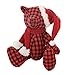 FEEE-ZC Morbido Orsacchiotto di Peluche Peluche Peluche Bufalo Plaid Modello Natalizio Peluche Bambola Animale Figurine Ornamenti per Bambini Natale bomboniere Calza ripieni Rosso