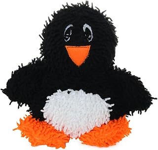 MIGHTY- Microfiber Ball Medium Penguinâ€“ Black- Made with Squeaker Balls and Minimal Stuffing. Strong & Tough. Interactive Play. Machine Washable & Floats