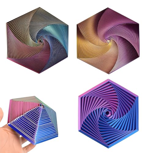 THQAE 3 Pezzi Giocattolo Antistress, Fractal Fidget Hexagon 3D, Antistress Fidget Toys, Design a Spirale per Alleviare l'ansia, Giocattoli Sensoriali per Bambini e Adulti, Frattale Sfumato
