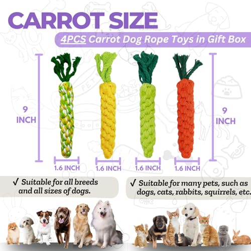 Image of 4PCS Mixed Color Woven Pet Chew Set (Yellow, Green, Orange, Rainbow), Dog Chew Toys, Cat Teething Toys, Durable & Safe Interactive Pet Toys