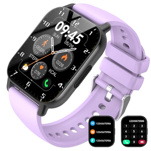 Csasan Montre intelligente 1.91" appels, fréq. cardiaque, IP68, violet