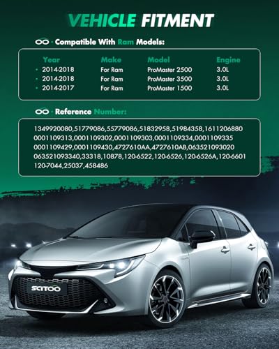 Image of SCITOO Starter Motor 33318 10878 2014-2017 for Ram for ProMaster 1500 3.0L 2014-2018 for Ram for ProMaster 2500 3.0L 2014-2018 for Ram for ProMaster 3500 3.0L PMGR 12V 2.5kW CW 9 Tooth