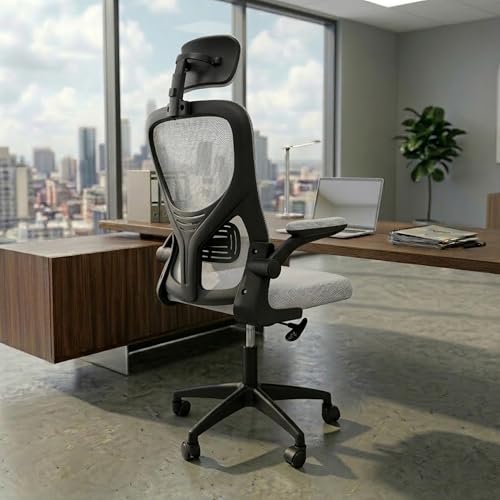 Image of NORMAN JR White Black | High Back Imported Mesh Fabric Boss Office Chair | Y Design Ergonomic Back Support | 2D Aero Design Adjustable Armrests | Synchro Tilt Lock Mechanism Support