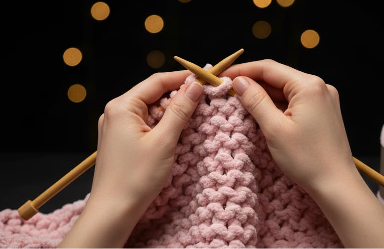 Image of ProKart Premium Blankie Wool, Plush & Cuddly, Chenille Yarn Supersoft Hand Knitting Wool Ball | Blanket Thick /Mottu Yarn Ball Suitable for Hand Knitting and Crocheting for Baby, Adult, Sweaters, caps, Throws, Home Furnishing, Scarves, Blankets (Pink, 100gms x 1 Pack)