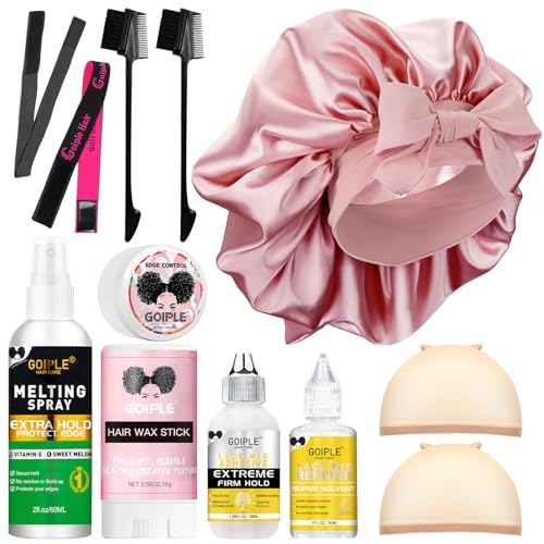 Lace Wig Glue Kit Waterproof Lace Front Adhsive for Wigs with Tools & Hair Replacement | Wrap Cap Bonnet Reversible Wrap Cap Bonnet Reversible Adjustable for Wigs