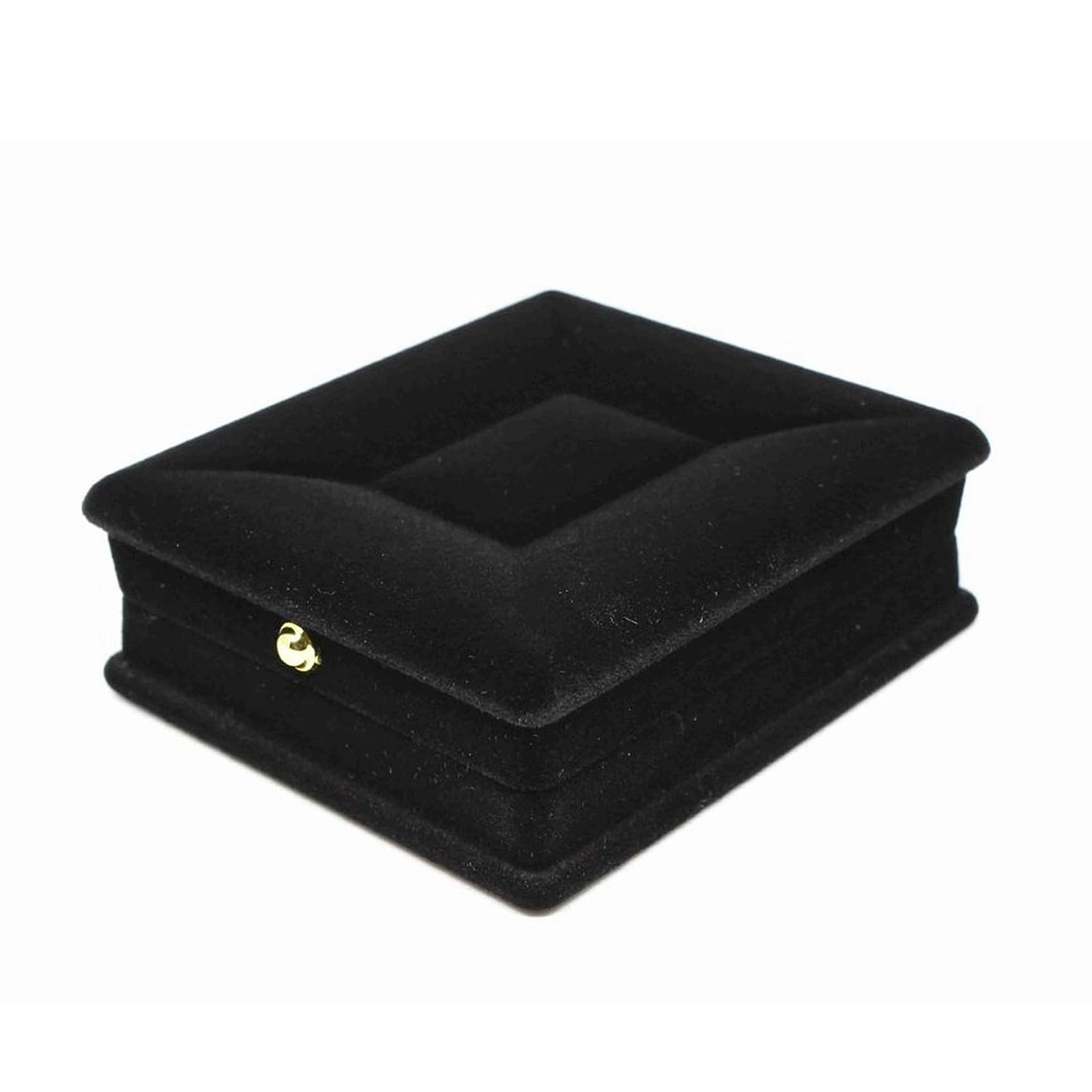 20 x Caja de Almacenamiento de Exhibición de Joyería de Cadena de Collar de Terciopelo Estuche de Regalo Soporte del Organizador - Negro