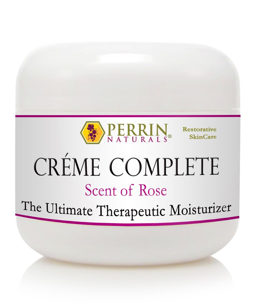 Creme Complete | Scent of Rose, Natural, Restorative & Anti-Aging skin care. A Corrective Moisturizer for Sun Damage, Lichen Sclerosus, Rosacea, Eczema, Psoriasis, Actinic Keratosis