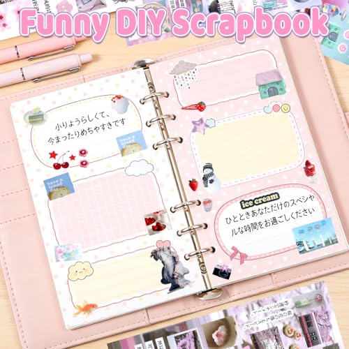 Image of 800Pcs Cute Scrapbook Stickers Travel Y2k Japanese Sticker Book for Adult Kawaii Korean Stickers for Journaling Laser Aesthetic Sticker Glitter Toploader Decor for DIY Card Art Crafts 30 Page Mailbox