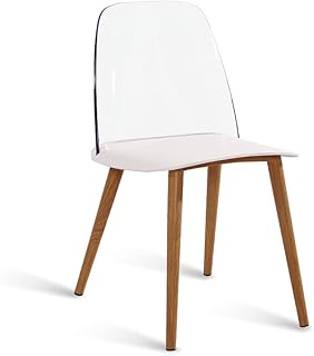 Goquik Moda nórdica Creativa Silla de Comedor de diseño danés para Hablar sobre el hogar Informal Personalidad Creativa Moderna Silla Minimalista (Color : White)