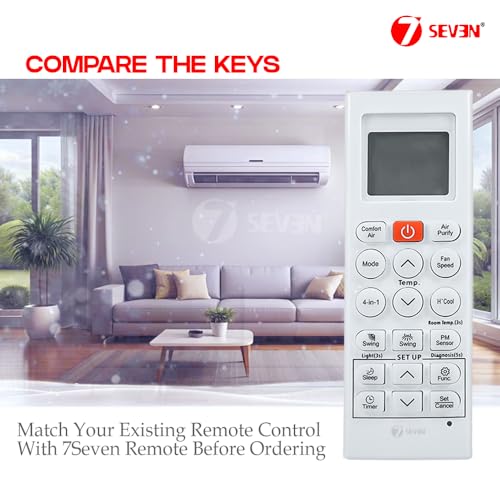 Image of 7SEVEN Compatible with LG AC Remote Control Model 36Q Suitable for 1 1.5 2 Ton Split and Window Air Conditioner - Match Each Key by Key Exactly with existing AC Remote Function