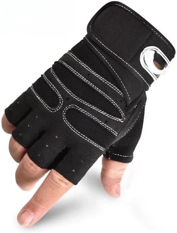 Lifting Gloves Gym Gloves for Men Women Fitness Weight Lifting Wristband Body Building Training Sports Exercise Cycling Glove Shockproof(Dark Blue,Medium)
