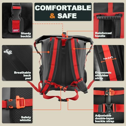 Image of OSAH DRYPAK Waterproof Backpack Dry Bag 25L /35L /55L /85L - Heavy Duty Roll-Top Hiking Backpack Sack Keeps Gear Dry for Travel, Kayaking, Boating, Camping, Rafting and Fishing