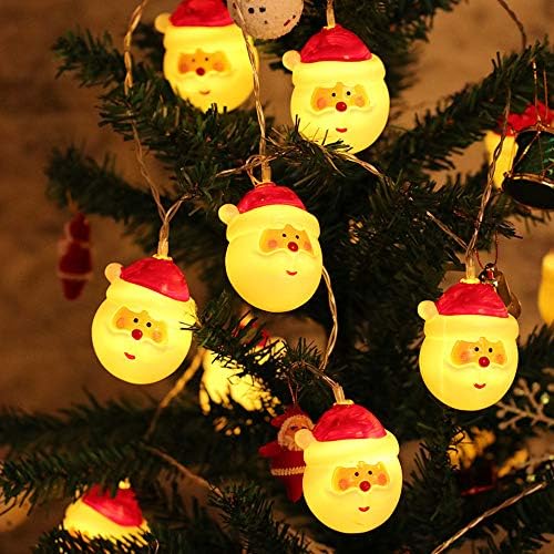 LEDMOMO Christmas Santa Head Light Santa Head String Lights 2.6Inch Battery Operated Santa Lights for Christmas Holidays Party Decoration