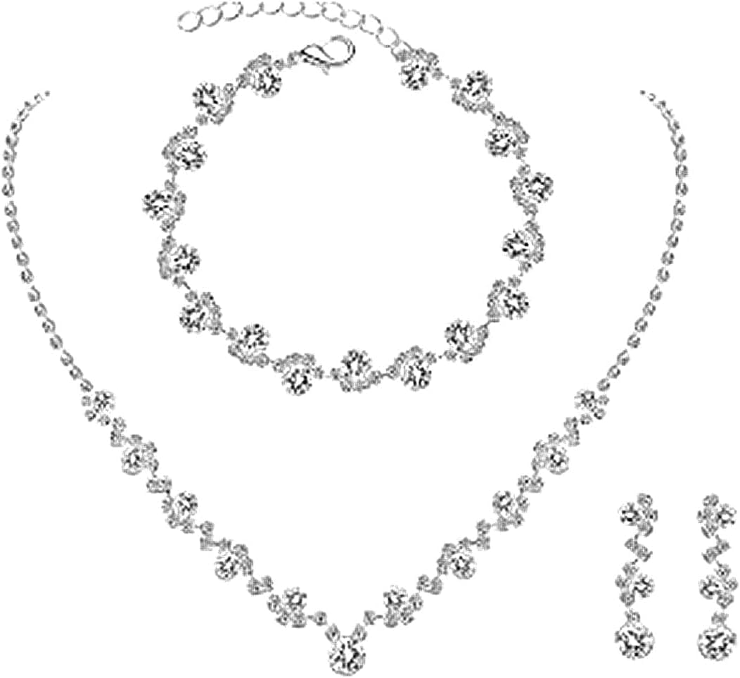 set di gioielli da donna in cristallo verde con collana a goccia e