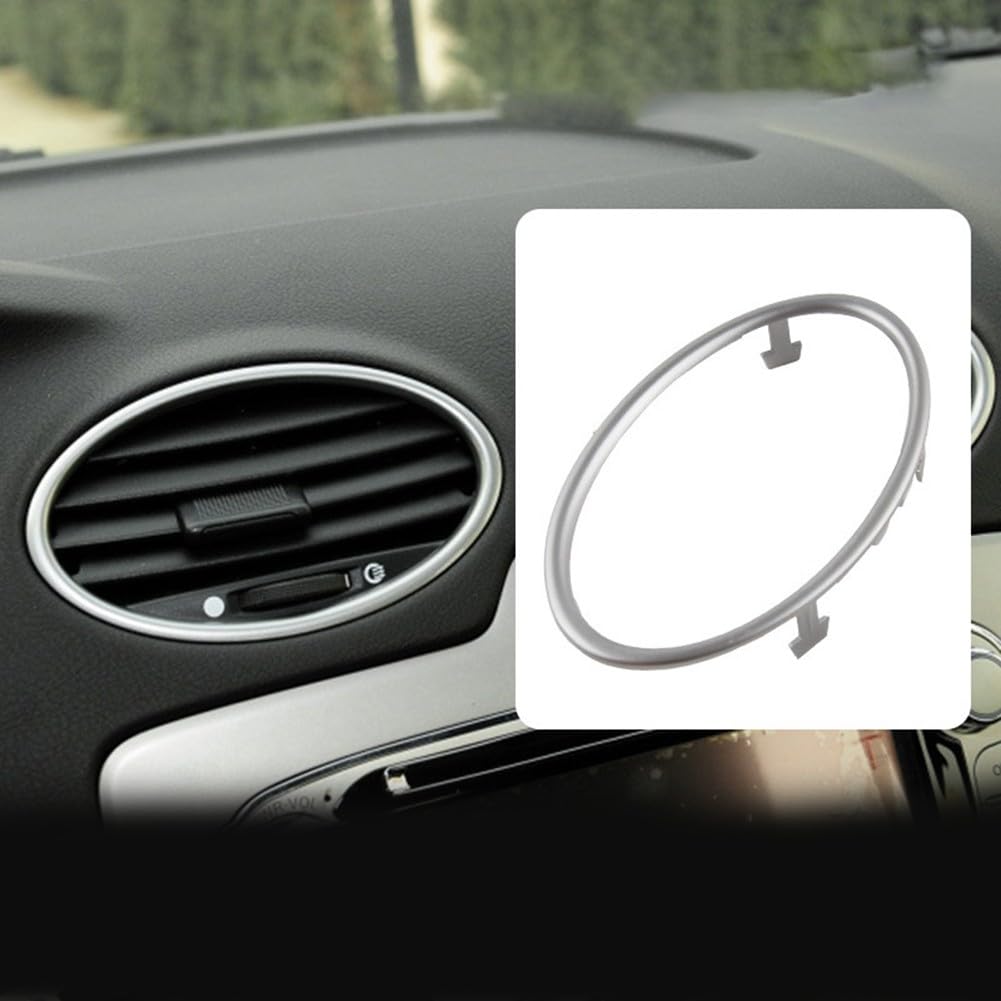 Car Air Conditioning Trim Outlet Decoration Sticker for Ford Focus 2 for MK2 2005-2013, 4PCS, Carbon Fiber & Silver, ABS for Material