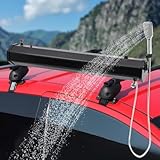 KWUHNJF Camping Shower Solar Roof Rack Shower Outdoor Roof Rack Water Tank with Water Hose & Shower Head for Trucks Off Road Vehicles Rv SUV Water(30l)