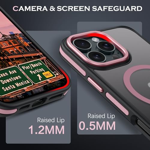 Image of YINLAI Magnetic Case for iPhone 16 Pro Max Cover, Compatible with MagSafe, Matte Slim Anti-Fingerprint Shockproof 16 Pro Max Case for iPhone 16 Pro Max Back Cover 6.9 inch, Pink