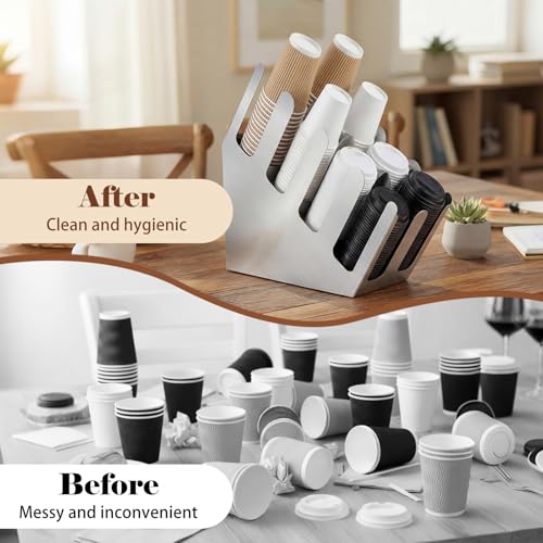 Frienda 8 Compartments Stainless Steel Cup and Lid Dispenser Organizer by Frienda - Image 4