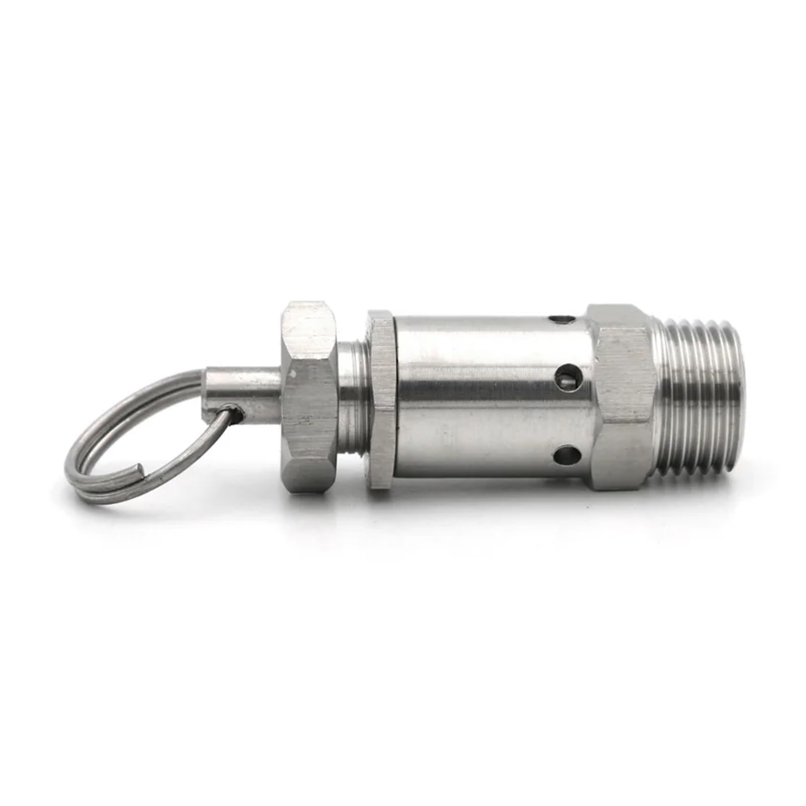 Válvula de seguridad de alivio de presión con resorte mini sanitario de escape de 1/4" 1/2" BSPT con rosca macho de 1-10 bar for compresor de aire leisurely(1/4 inch,2 Bar Fixed)