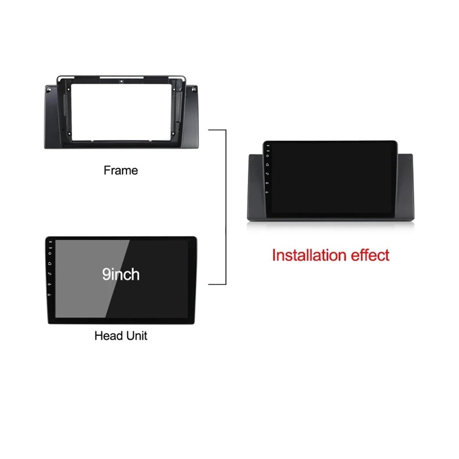 Fascia Marco Adaptador Marco Fascia Navegación Multimedia Radio Coche Decodificador Caja Canbus Kit Panel Ajuste para 5 Series E38 E39 E53 para X5 Juego Panel Radio