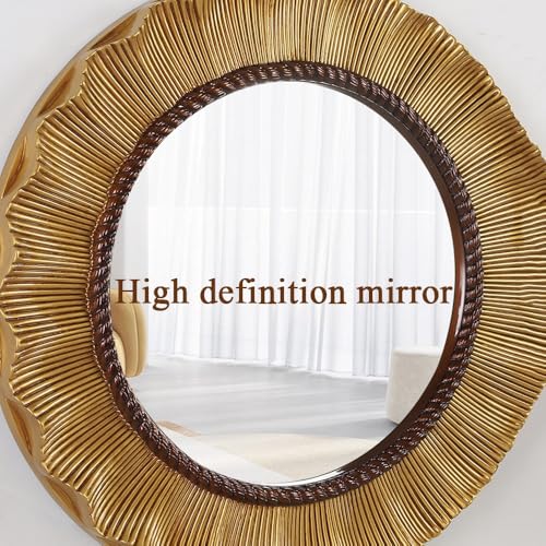 Miroir de salon moderne rond 85cm couleur champagne - 6