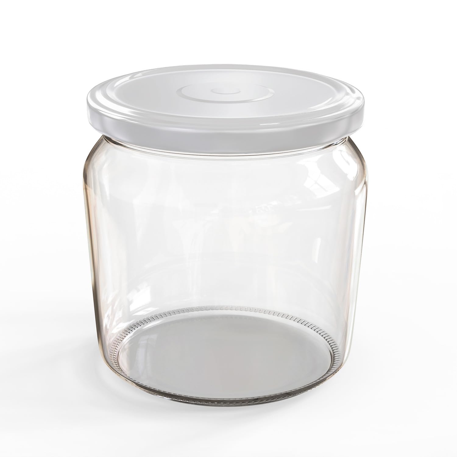Oputec Lot de 48 bocaux de 360 ml avec couvercle à visser blanc – Parfaits pour les confitures, les confitures et plus encore, bocaux de conservation avec couvercle, parfaits comme pots à confiture et